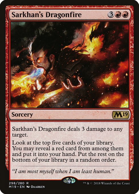 Sarkhan's Dragonfire|Core Set 2019|298