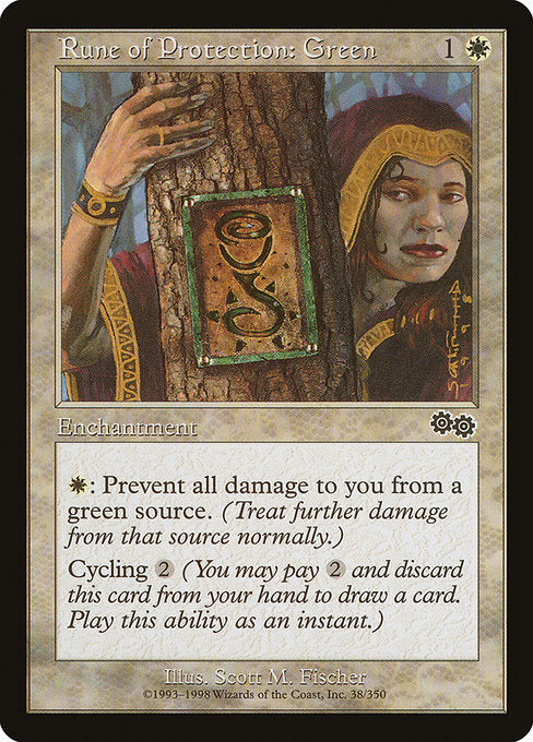 Rune of Protection: Green|Urza's Saga|38