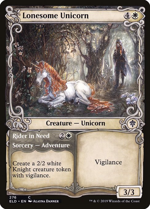 Lonesome Unicorn // Rider in Need|Throne of Eldraine|276