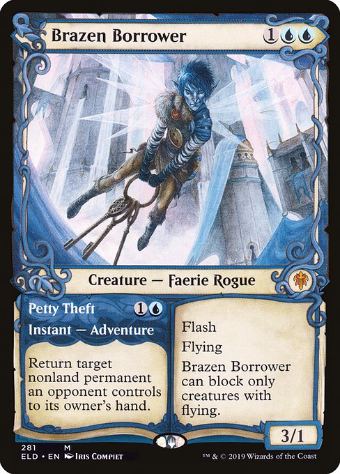 Brazen Borrower // Petty Theft|Throne of Eldraine|281