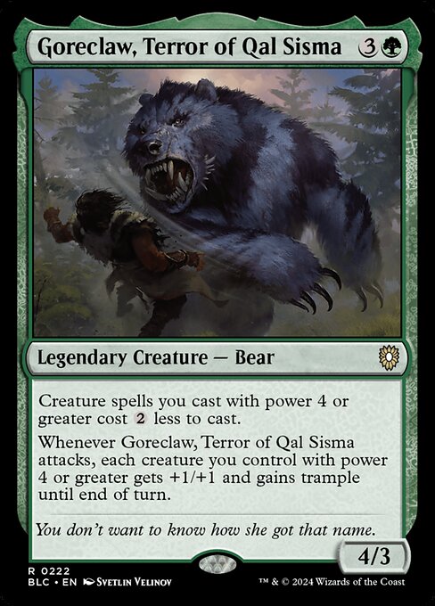 Goreclaw, Terror of Qal Sisma|Bloomburrow Commander|222