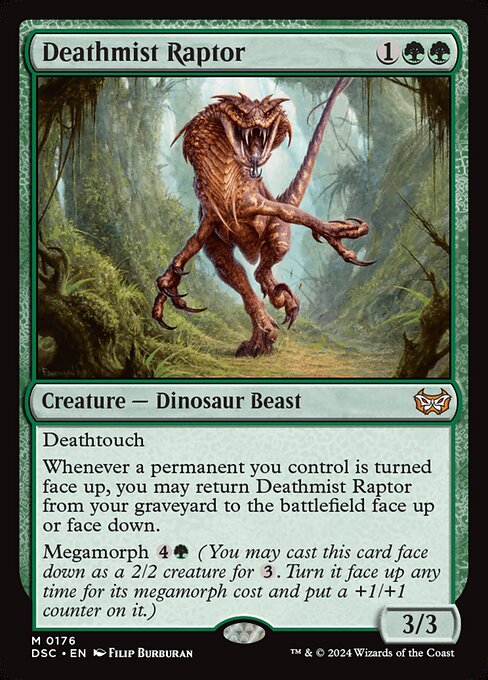 Deathmist Raptor|Duskmourn: House of Horror Commander|176